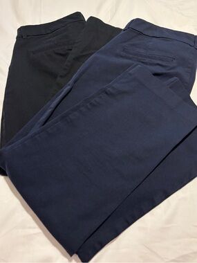 Work Wear Bundle - Navy and Black High Waist Straight Ankle Pixie Pants Size 12